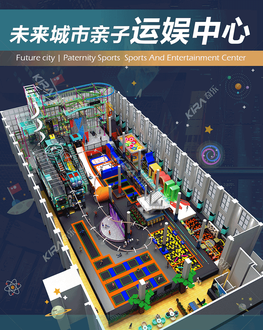 未來城市親子運娛中心是奇樂集團(tuán)全新打造的室內(nèi)大型親子樂園。